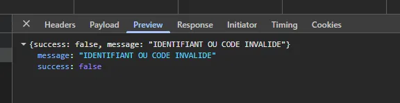 Réponse du formulaire