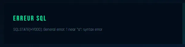 Erreur SQL